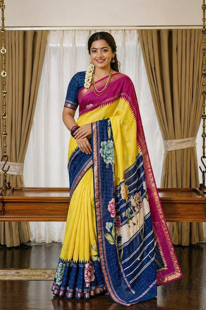 Super Hit Mysore Silk Floral Print Saree Collection