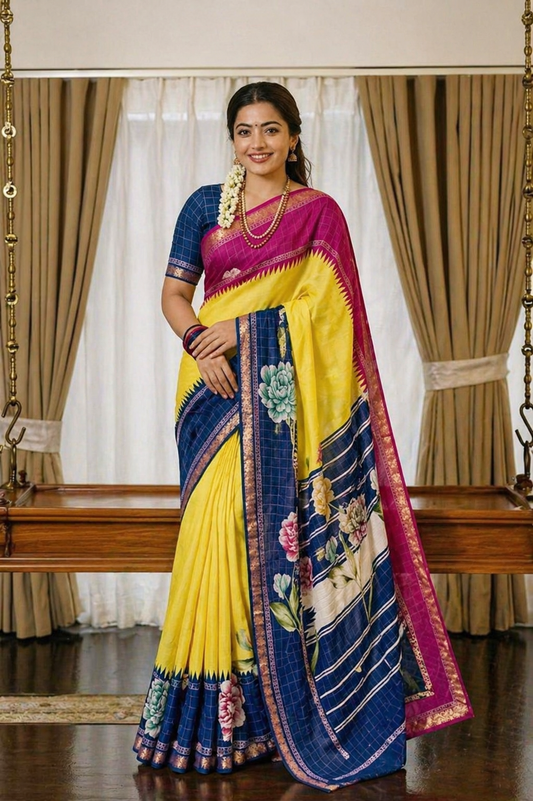 Super Hit Mysore Silk Floral Print Saree Collection