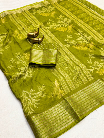 Graceful Floral Woven Saree