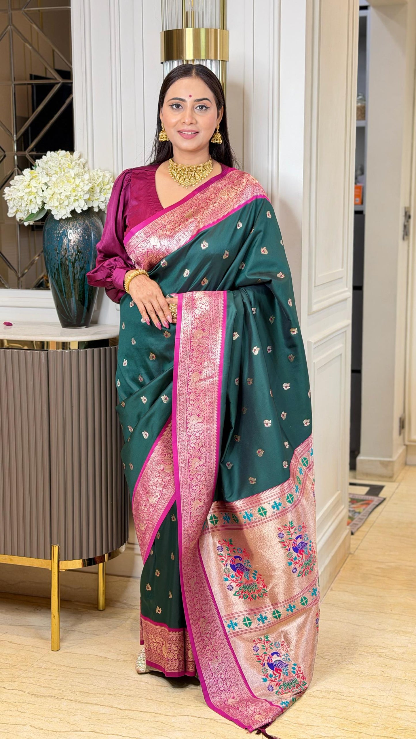 Paithani Silk Peacock Border Saree