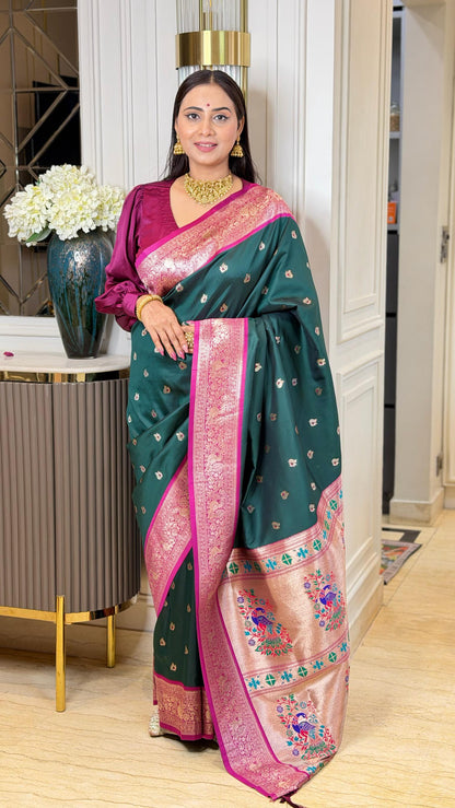 Paithani Silk Peacock Border Saree