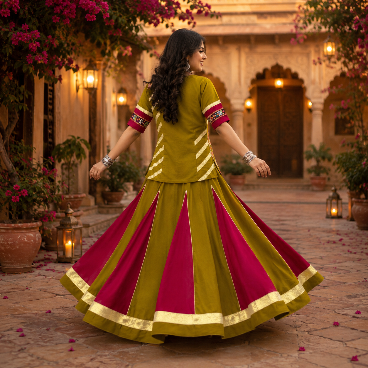 Navratri Special Pure Cotton Kediyu Lehenga Set | 6 Meter Flair | Garba & Dandiya Dress
