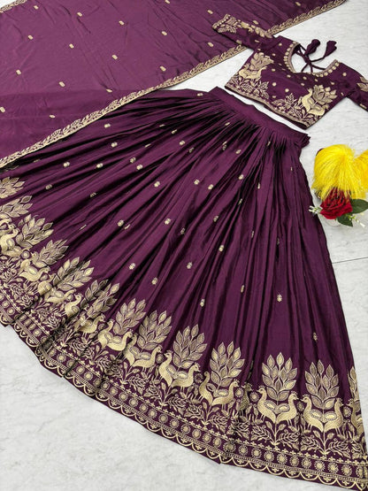 Festival Wear Chinon Lehenga Choli Set