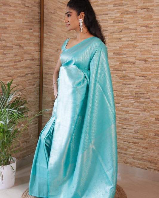 Sky Blue Silk Saree