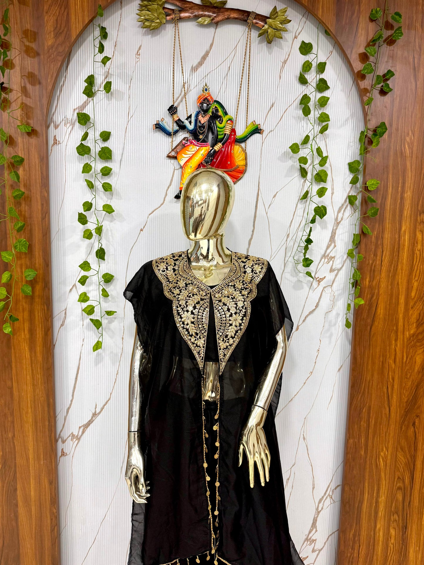 Star Georgette Indo Western Set | Sequins Zari Embroidered Jacket Pant Set