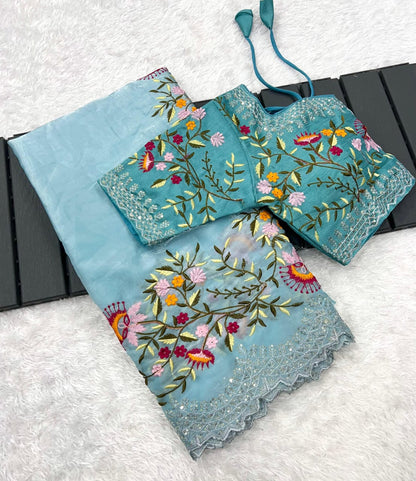 Designer Georgette Embroidery Saree – Disha Collection