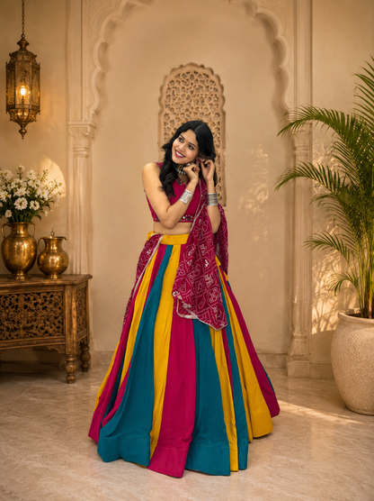 Navratri Special 6 Meter Lehenga Choli with Vintage Dupatta