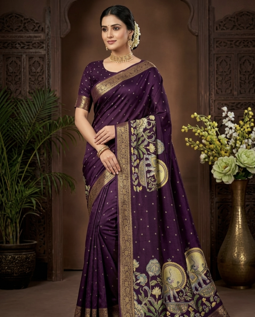 Ajrakh Soft Georgette Saree with Zari Border | Festive & Daily Wear