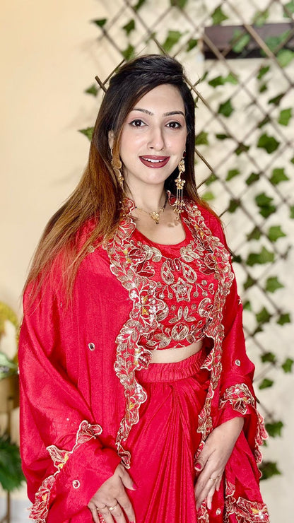 Party Wear Dhoti Lehenga Set