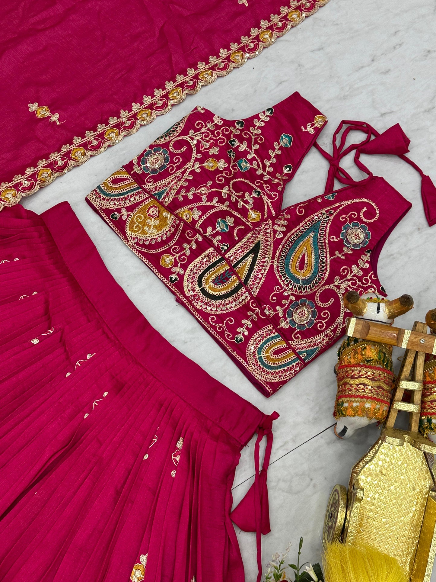 Wedding Vichitra Lehenga Choli