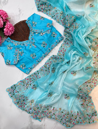 Jasmin Soft Fendy Chiffon Embroidery Saree