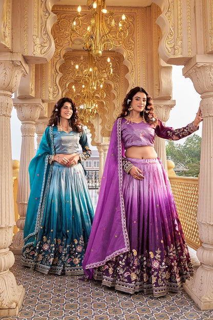 Gold Crush Embroidered Lehenga Choli Set