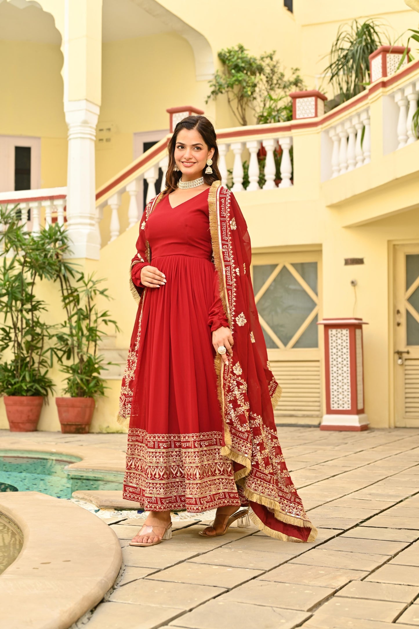 Designer Embroidered Gown Set