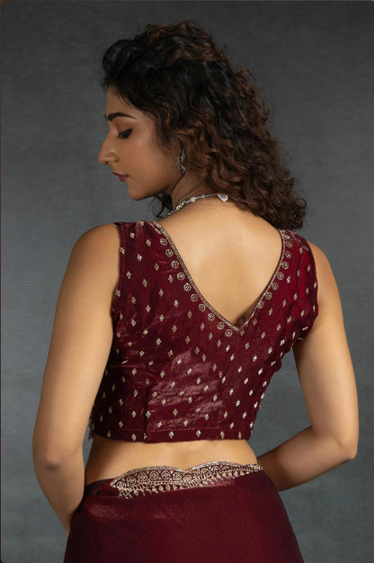 Radha Satin Silk Saree – Maroon