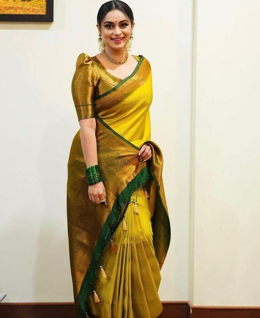 Yellow Silk Saree