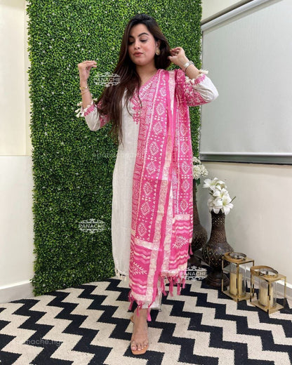 Premium Cotton Kurti Pant Dupatta Set