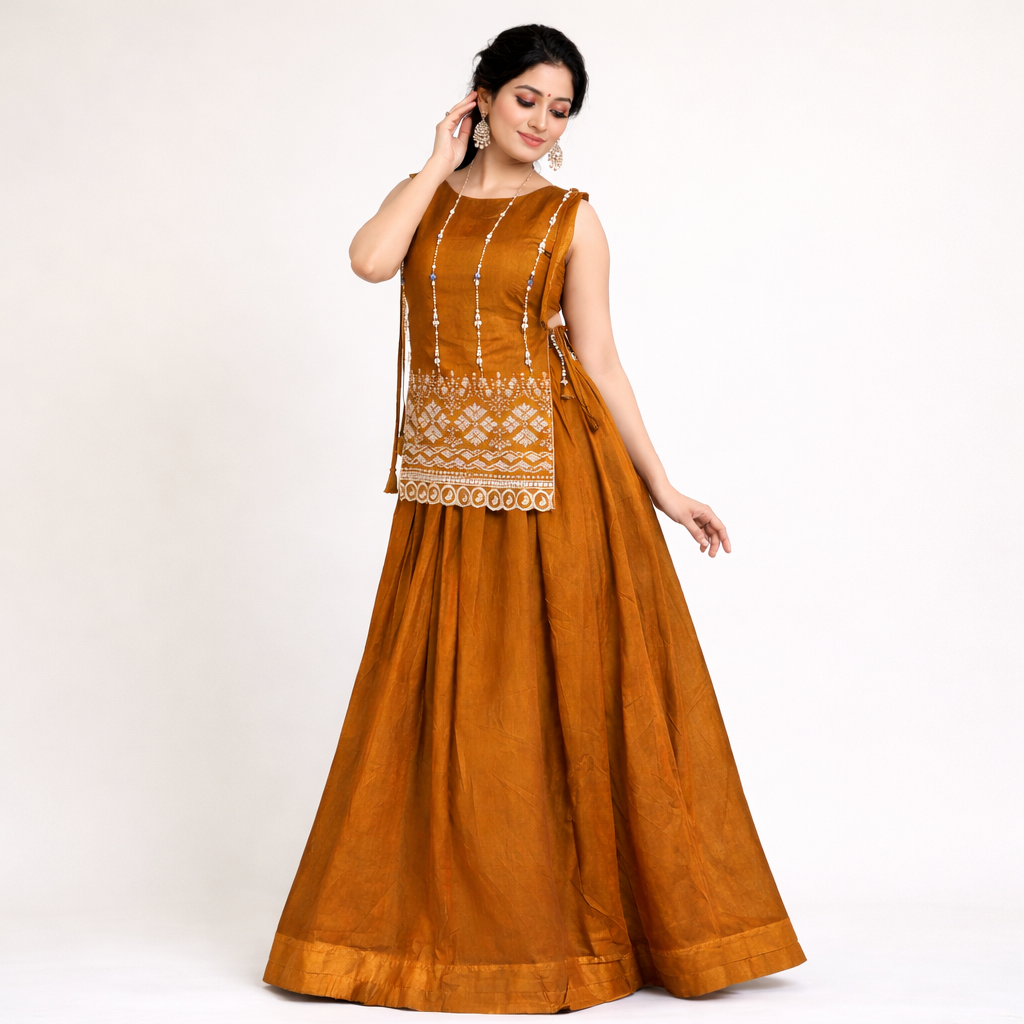 Designer Fendy Lehenga With Beads Work Koti Jacket And Stitched Blouse Set