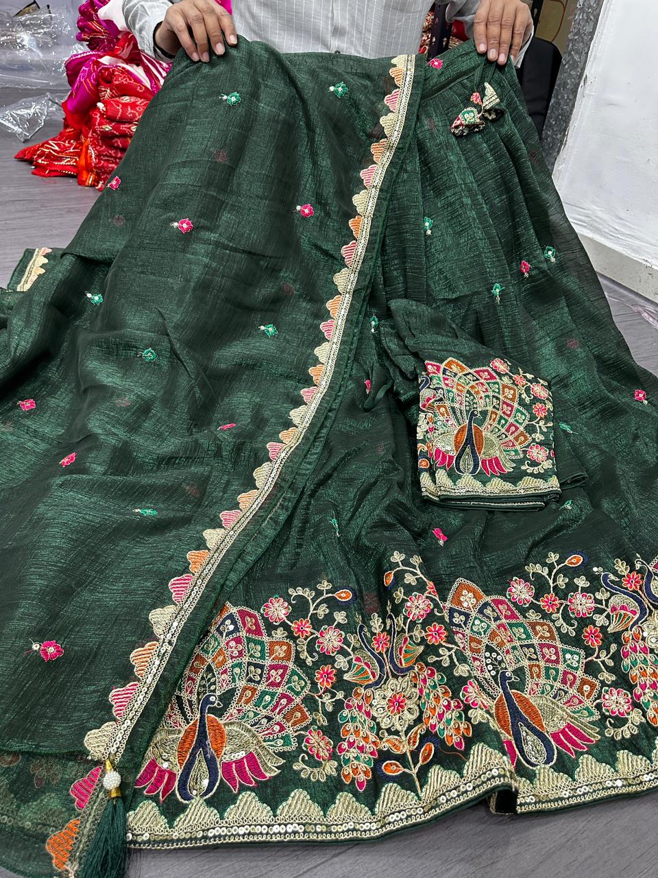 Festival Star Tissue Silk Lehenga Choli Set