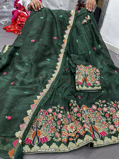 Festival Star Tissue Silk Lehenga Choli Set