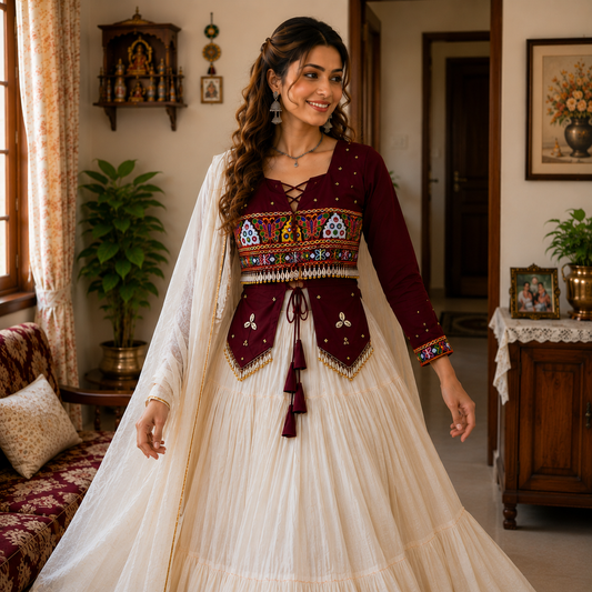 Navratri Special Hand Work Lehenga Choli | 9 Meter Flair