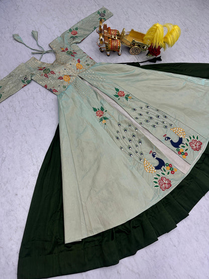 Peacock Embroidered Lehenga Choli
