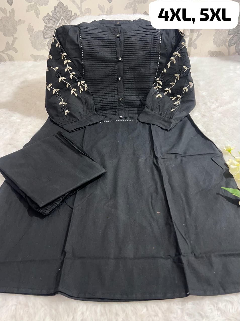 Best Seller Cotton Embroidered Kurti with Pant | Plus Size Friendly Daily Wear