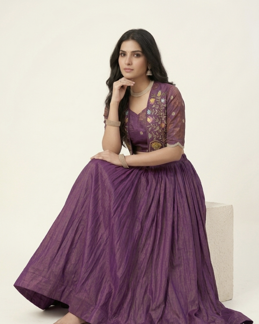 Premium Embroidered Koti Style Lehenga Set