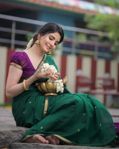 Green Chiffon Saree