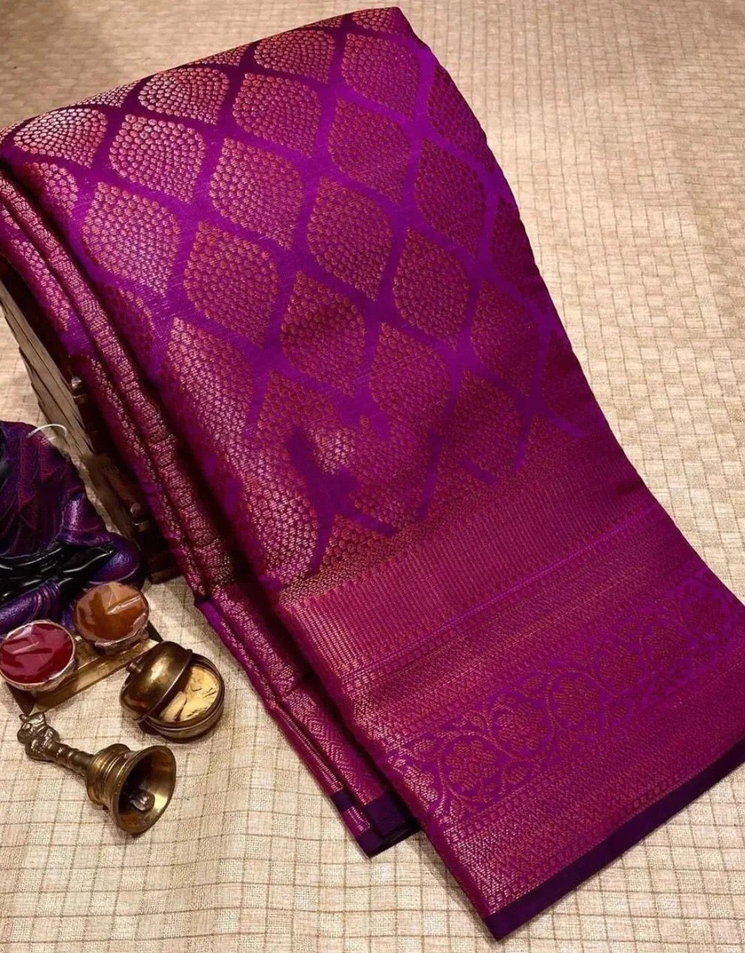 Royal Purple Jacquard Silk Saree