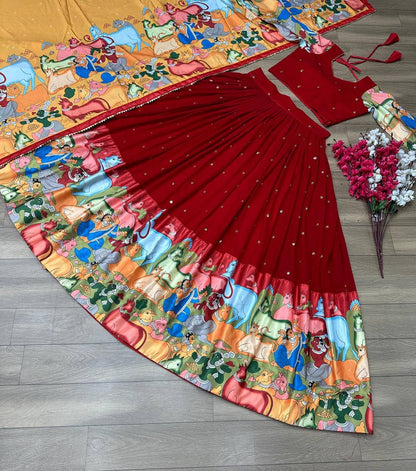 Kalamkari Georgette Lehenga Choli