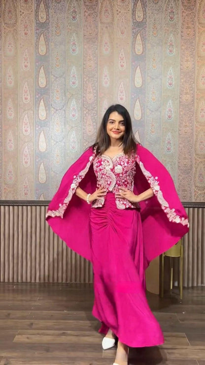Designer Jacket Palazzo Set with Dupatta