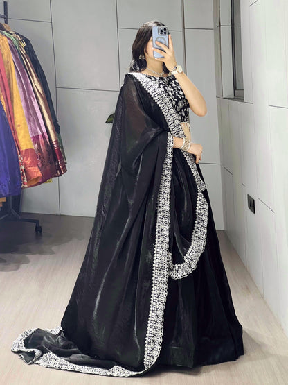 Women's Embroidered Fendy Satin Lehenga Choli with Dupatta – Wedding & Party Wear