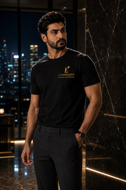 Ecomsquire Premium Men's T-Shirt Combo Pack (Black & Maroon) | Round Neck Casual Cotton Tee