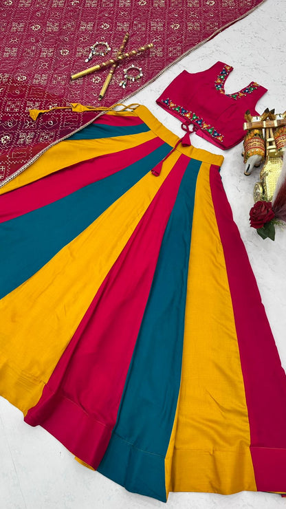 Navratri Special 6 Meter Lehenga Choli with Vintage Dupatta