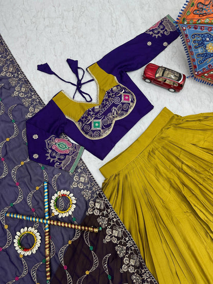Navratri Special Pure Cotton Lehenga Choli Set | 6 Meter Flair | Heavy Embroidery Work | Fox Georgette Dupatta