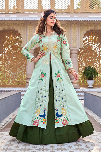 Peacock Embroidered Lehenga Choli