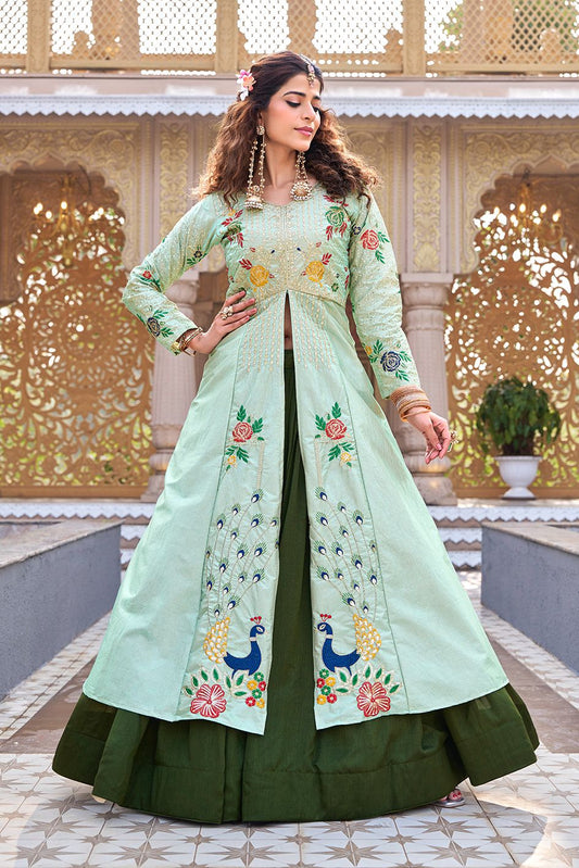Peacock Embroidered Lehenga Choli