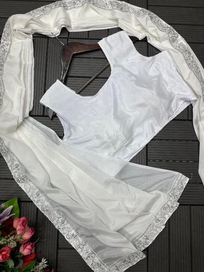 Heavy Rangoli Ready to Wear Saree with Embroidery Sequence Koti