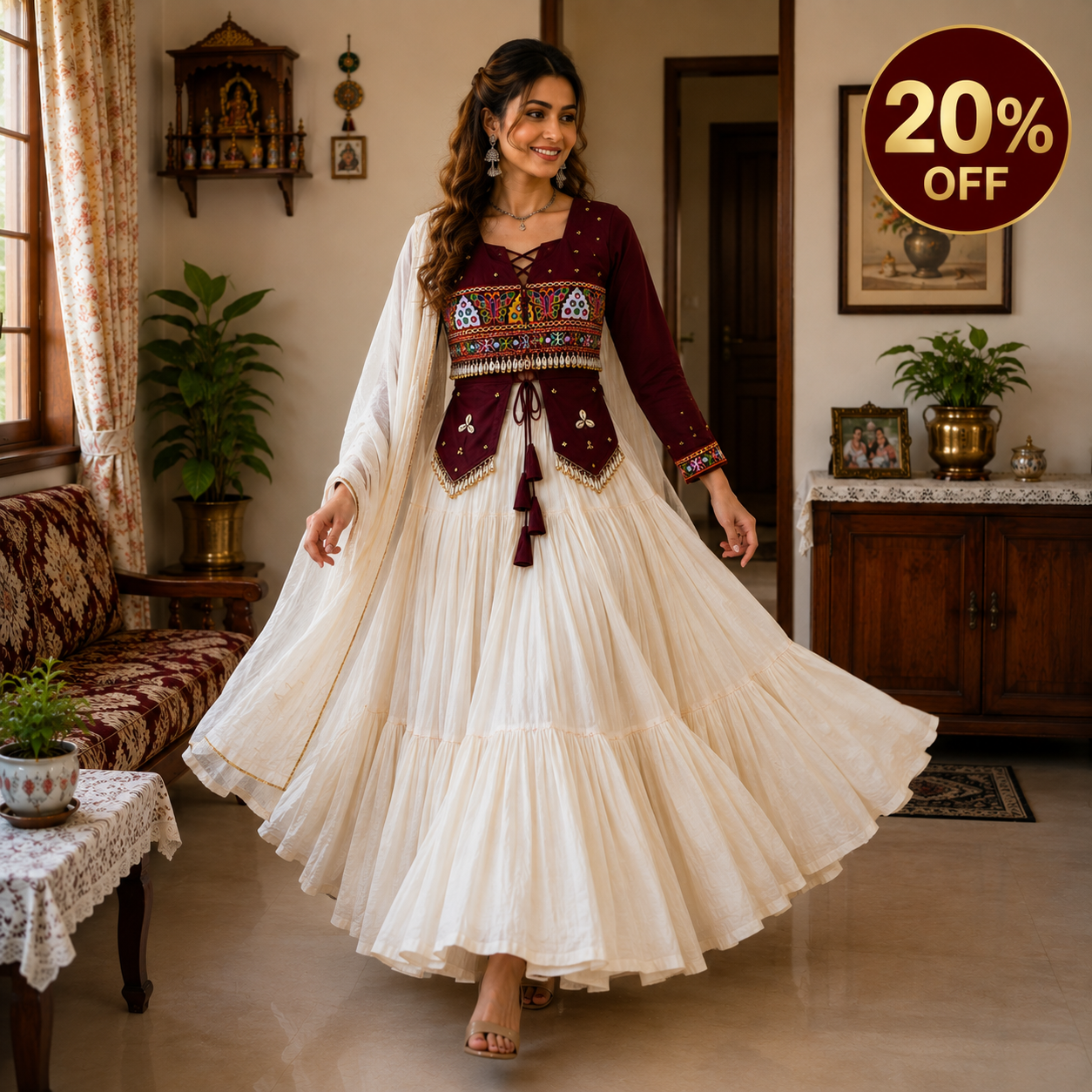 Navratri Special Hand Work Lehenga Choli | 9 Meter Flair