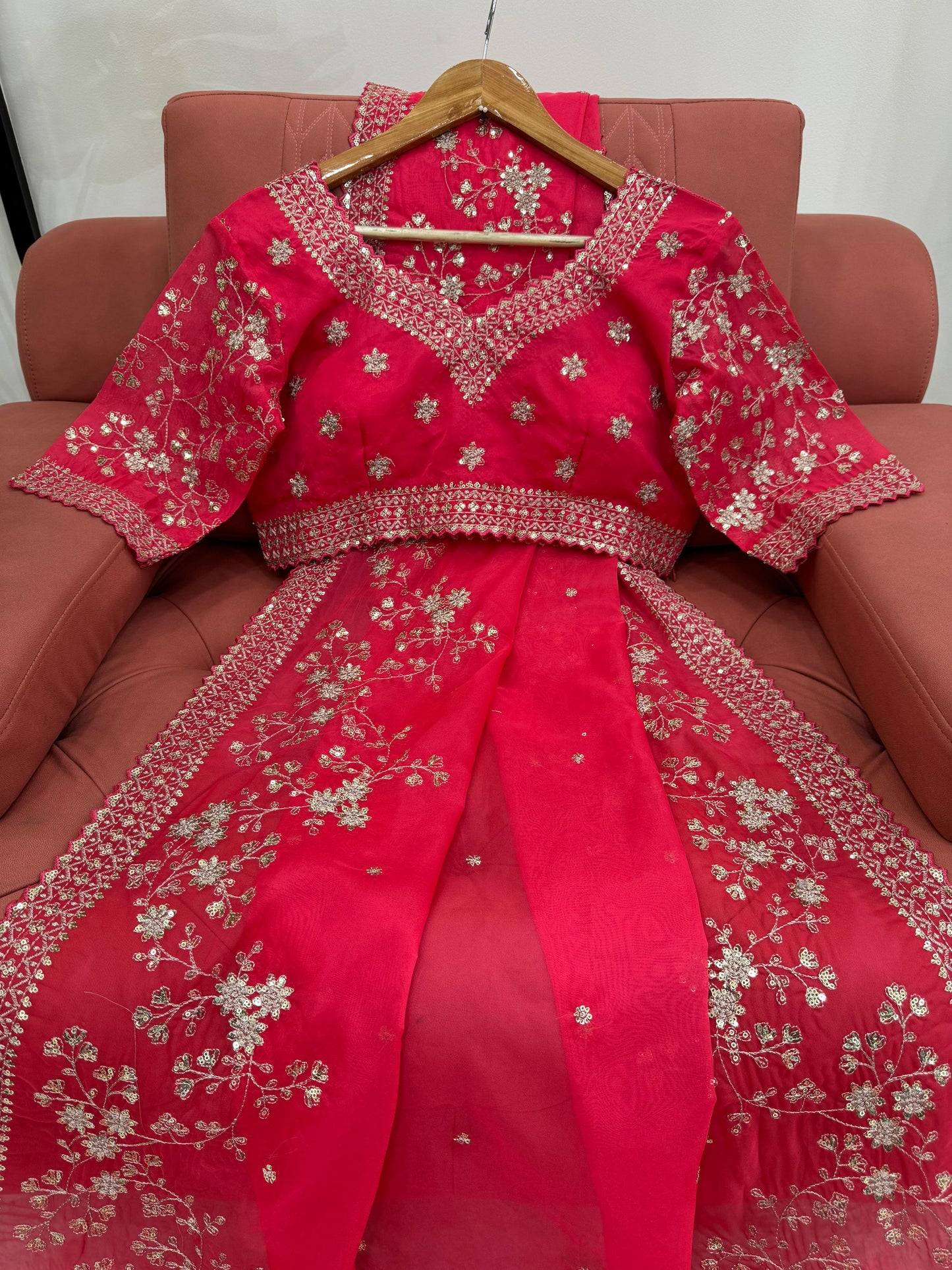 Designer Tibby Silk Saree with Thread & Sequence Work – Wedding Special