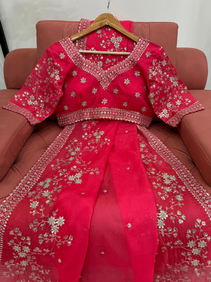 Designer Tibby Silk Saree with Thread & Sequence Work – Wedding Special