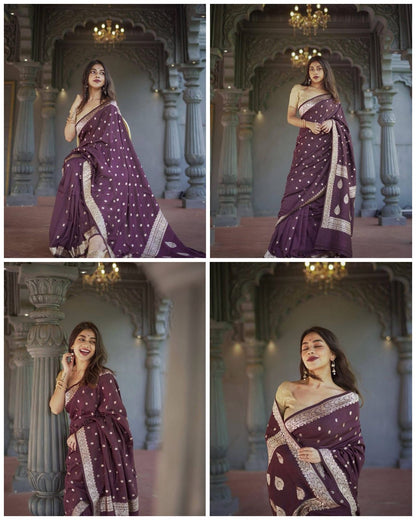 Wine Zari Saree