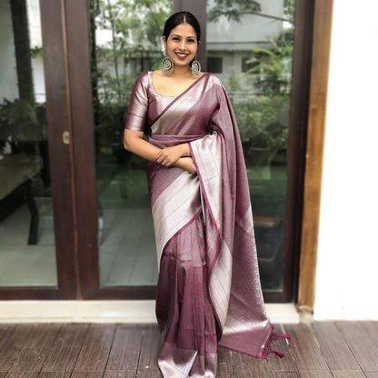 Wine Silk Saree