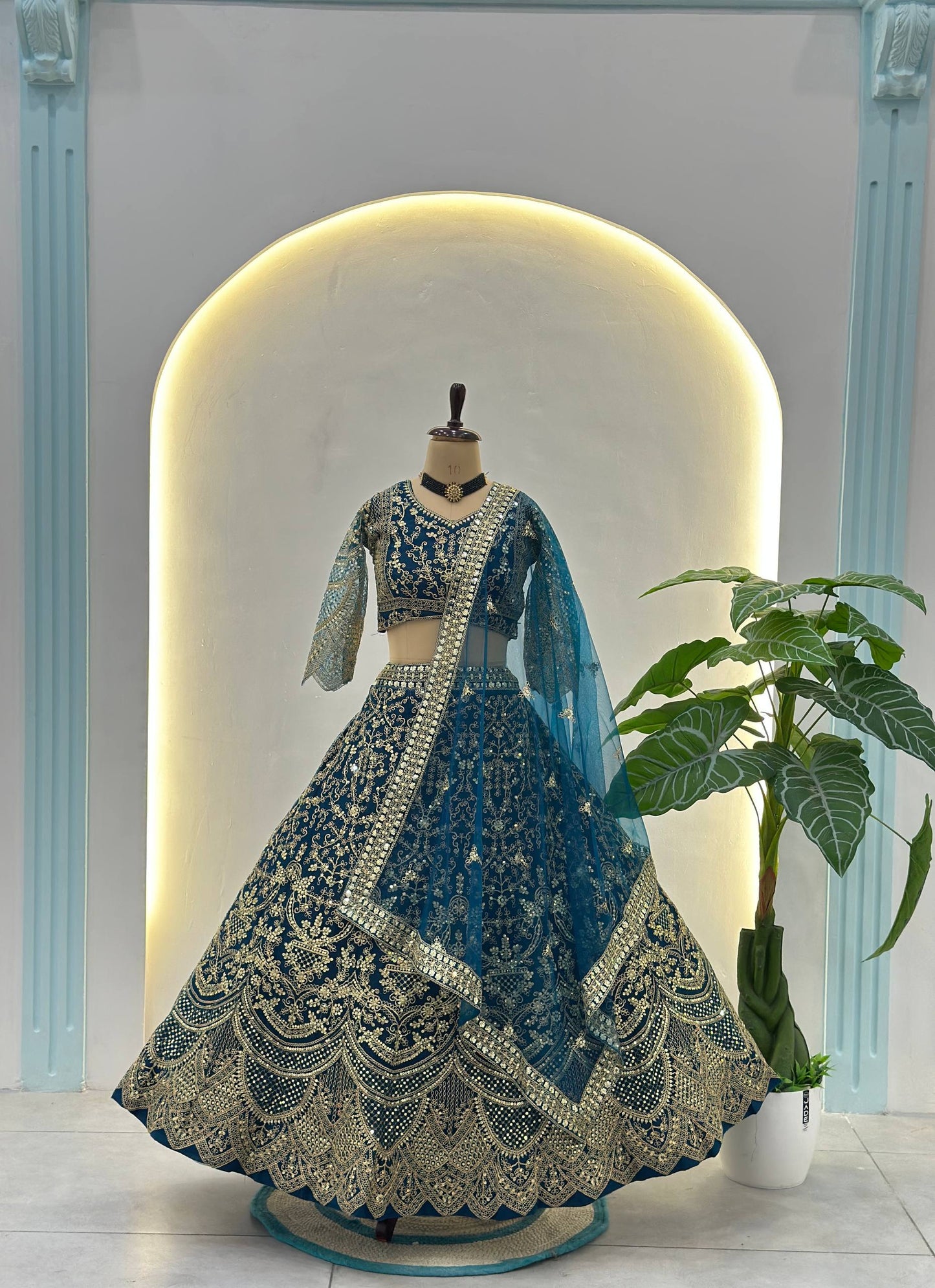 Premium Butterfly Net Designer Lehenga Choli with Heavy Embroidery (3 Colours)