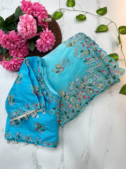 Jasmin Soft Fendy Chiffon Embroidery Saree