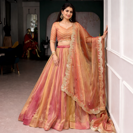 Women's Carika Silk Lehenga Choli with Embroidered Dupatta – Festive & Wedding Wear