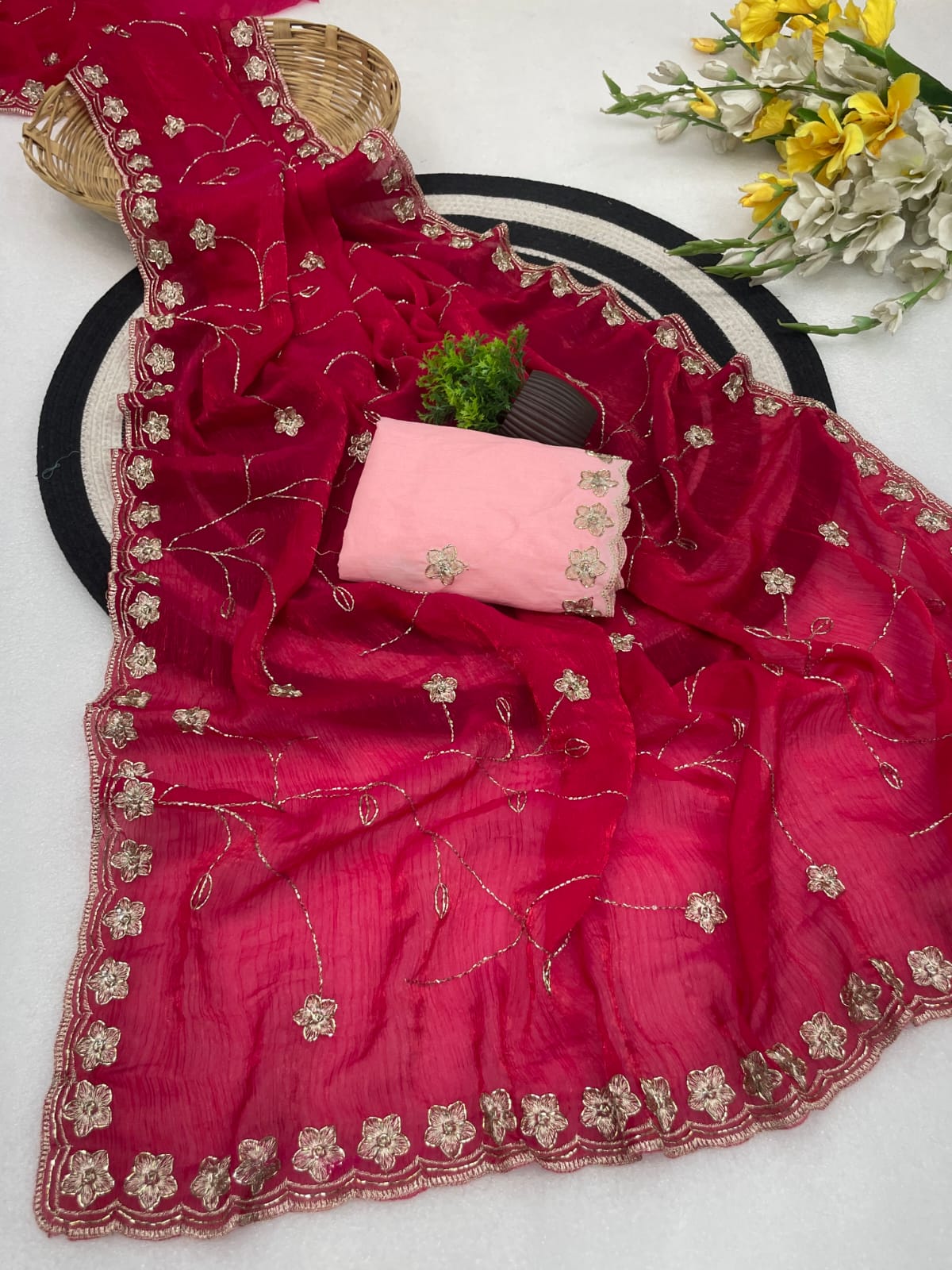 Festival Special Heavy Embroidery Lehenga Choli with Koti – Pure Vichitra Fabric Designer Set