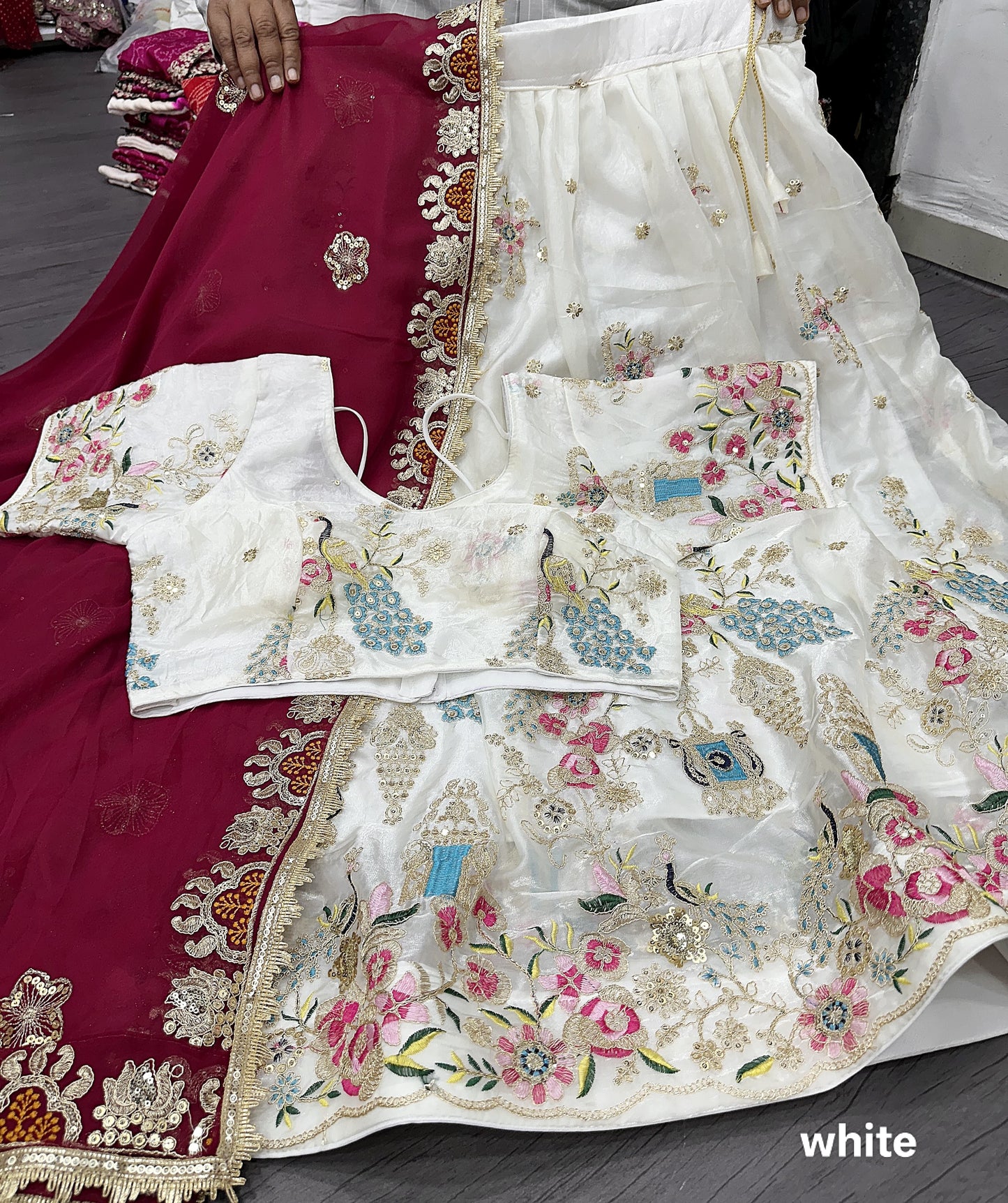 Crystal Silk Heavy Embroidered Festival Lehenga Choli with Dupatta (4 Colors)