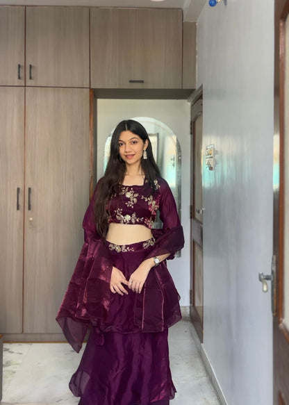 3-Piece Party Wear Lehenga Set