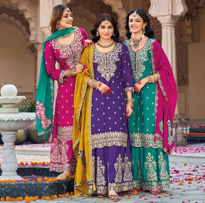 Designer Party Wear Plazzo Suit Set